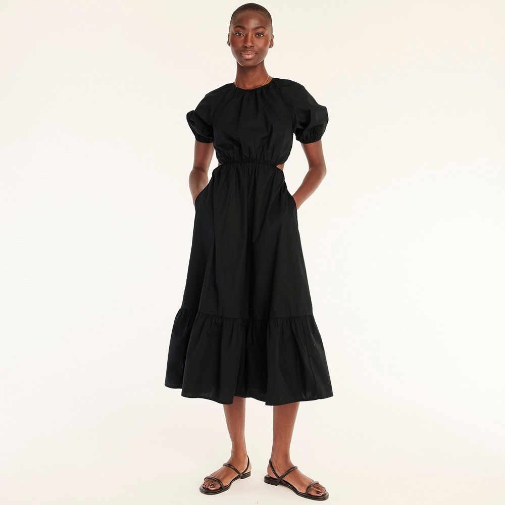 J.Crew Side-cutout cotton poplin dress size 12